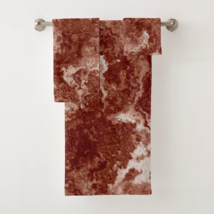Conjunto De Toalhas Mármore Vermelho Enferrujado abstrato