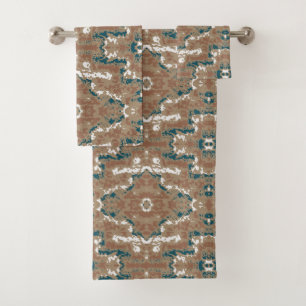 Conjunto De Toalhas Marrom abstrato Earth Camouflage