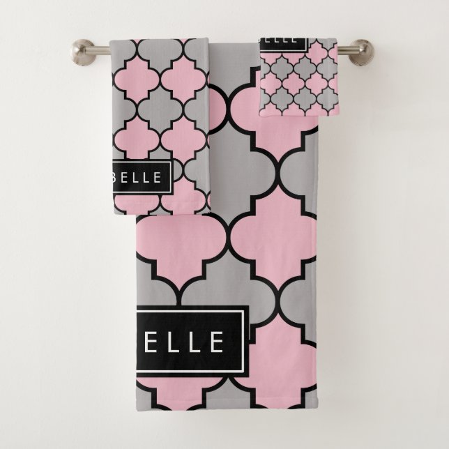 Conjunto De Toalhas Marroquino Trellis, Latticework, Seu Nome (Insitu)