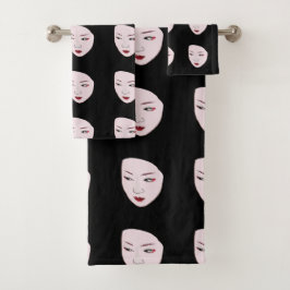 Conjunto De Toalhas Máscara de Geisha