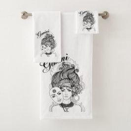 Conjunto De Toalhas Máscara de Gêmeos Dama Zodíaco