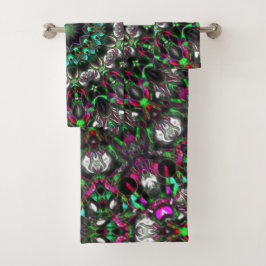 Conjunto De Toalhas Matiz brilhante no escuro no caleidoscópio estilo 