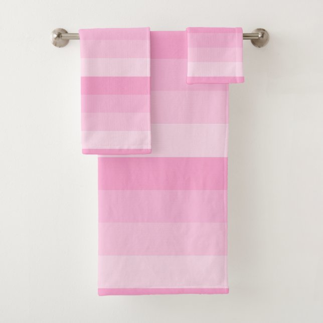Conjunto De Toalhas Matizes de faixas cor-de-rosa (Insitu)