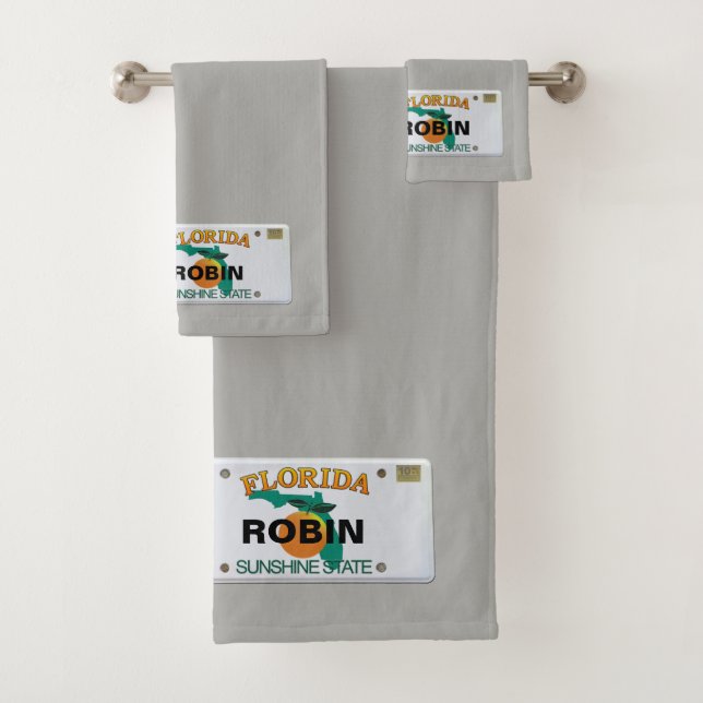 Conjunto De Toalhas Matrícula de Florida com seu nome (Insitu)