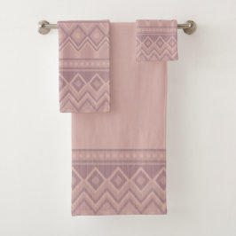 Conjunto De Toalhas Mauve Geo Towel