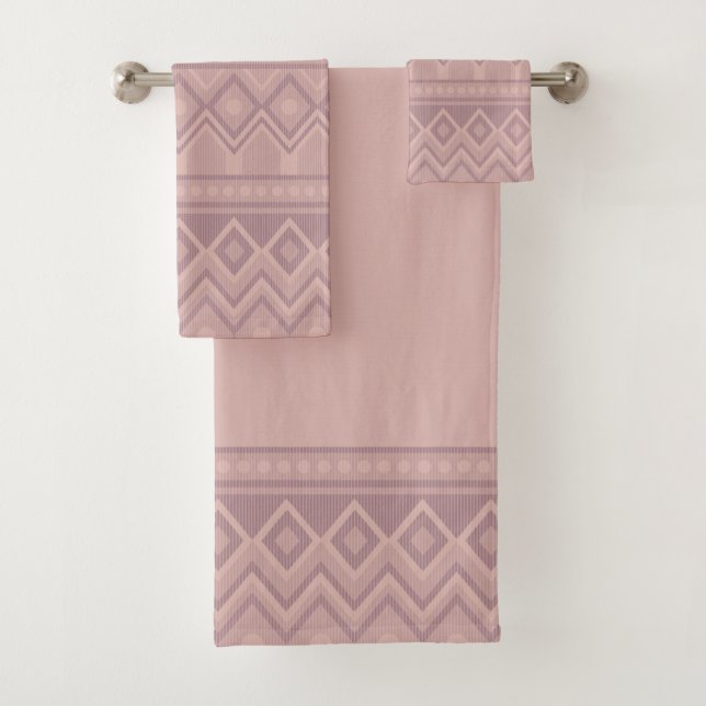 Conjunto De Toalhas Mauve Geo Towel (Insitu)