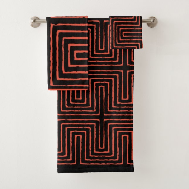 Conjunto De Toalhas Maze Mud Cloth (Insitu)