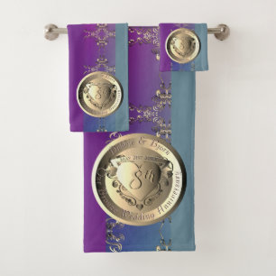 Conjunto De Toalhas Medalha Emblem Towel do 8º aniversário do casament