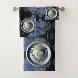 Conjunto De Toalhas Medalhão de Ferro Steampunk, Aniversário do Casame