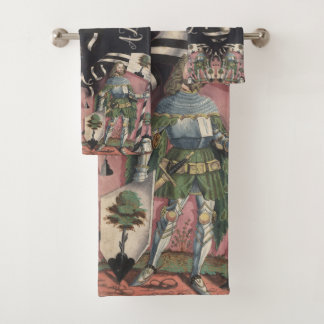 Conjunto De Toalhas Medieval Knight Germany Vintage Art