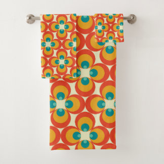 Conjunto De Toalhas Médio Century Modern Bath Towel, Padrão De Flor
