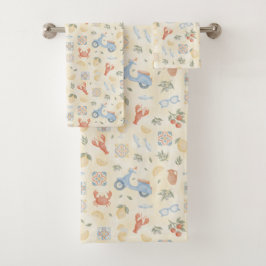 Conjunto de Toalhas Mediterrâneo Verão Italiano