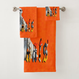 Conjunto De Toalhas Meerkat E Logotipo Laranja,
