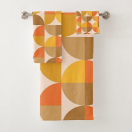 Conjunto De Toalhas Meia Círculos de meio século Amarelo Laranja