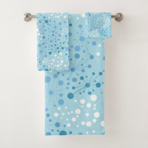 Conjunto De Toalhas Meio século azul e branco Starbursts moderno retr