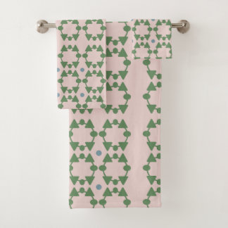 Conjunto De Toalhas Meio século Cor-de-rosa, Sage e Azul