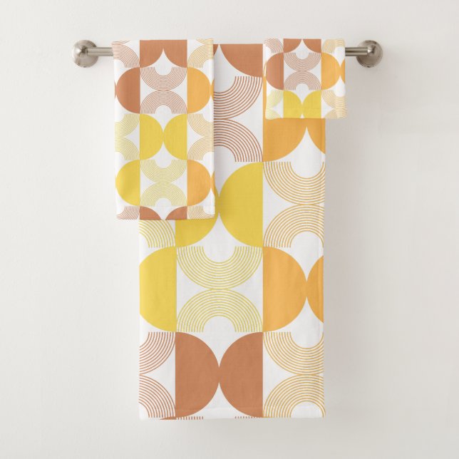 Conjunto De Toalhas meio século moderno de arte em linha, castanho e a (Insitu)