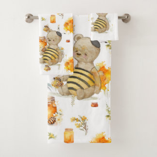 Conjunto De Toalhas Mel doce de aquarela