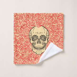 Conjunto De Toalhas Memento Mori! Caveira e Rosas, Desenho Mão