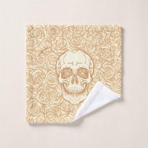 Conjunto De Toalhas Memento Mori! Caveira e Rosas, Desenho Mão