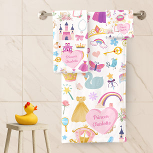 Conjunto De Toalhas Menina Bonito Princesa Fada Padrão