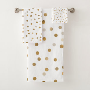 Conjunto De Toalhas Menina Dourada, Confetti White Design