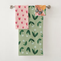 Menina estampa floral verde sálvia e rosa