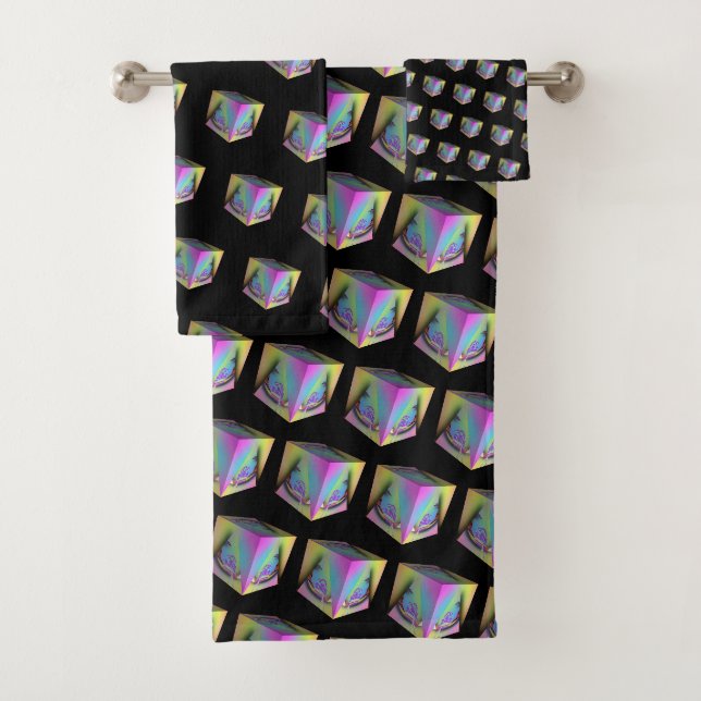 Conjunto De Toalhas Menina Sentada no Cubo Pirâmide (Insitu)
