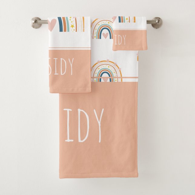 Conjunto De Toalhas Meninas arco-íris pastel (Insitu)
