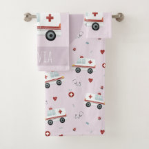Meninas Cute Pink Paramedic Ambulance Pattern Kids