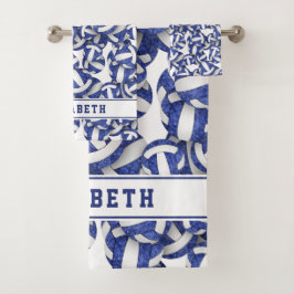 Conjunto De Toalhas Meninas de voleibol universitário: azul