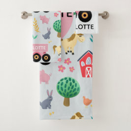 Conjunto De Toalhas Meninas Frescas e Fazendas Rosa Modernas Crianças-