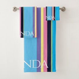 Conjunto De Toalhas Meninas Personalizadas Chic Verão Pastel Arco-íris