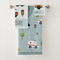 Meninos Cute Blue Transport Patterm Kids