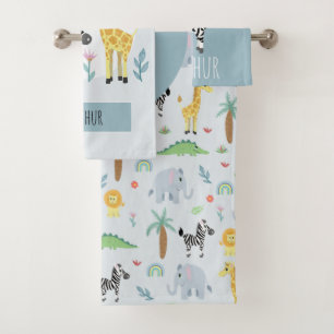 Conjunto De Toalhas Meninos Selvagens Selvagens Selvagens Safari Zebra