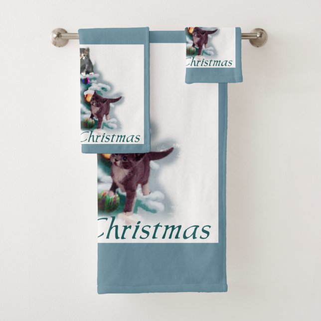 Conjunto De Toalhas Meowy Christmas (Insitu)