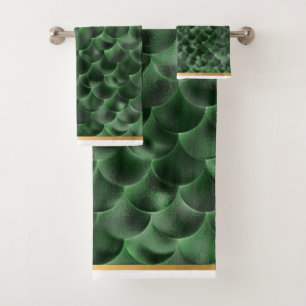 CONJUNTO DE TOALHAS MERMAID ESCALA LUXE GREEN BATHROOM TOWET