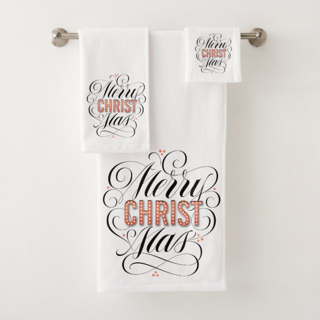 Conjunto De Toalhas Merry CHRISTmas Christian Jesus Caligrafia Cristo (Insitu)