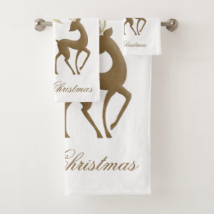 Conjunto De Toalhas Merry Christmas Reindeer