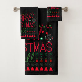 Conjunto De Toalhas "Merry Christmas Y'all" Ugly Sweater