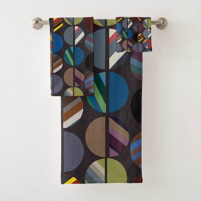 Conjunto De Toalhas Metades Ovalas em Faixa Masculina (Insitu)