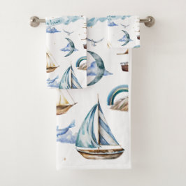 Conjunto De Toalhas Meu Pequeno Horizonte Azul