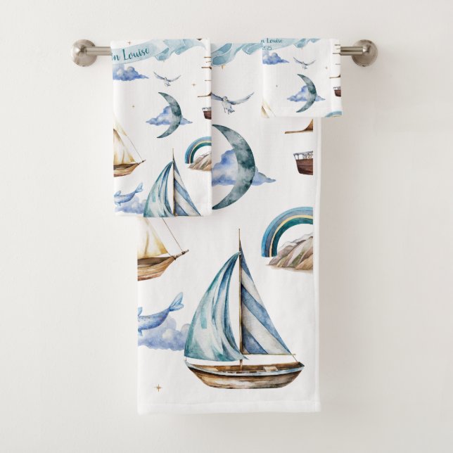 Conjunto De Toalhas Meu Pequeno Horizonte Azul (Insitu)