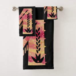 Conjunto De Toalhas MEXICAN SKY - M - Damasco vermelho-laranja