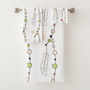 Conjunto De Toalhas Miçangas e Penas do Modern Boho