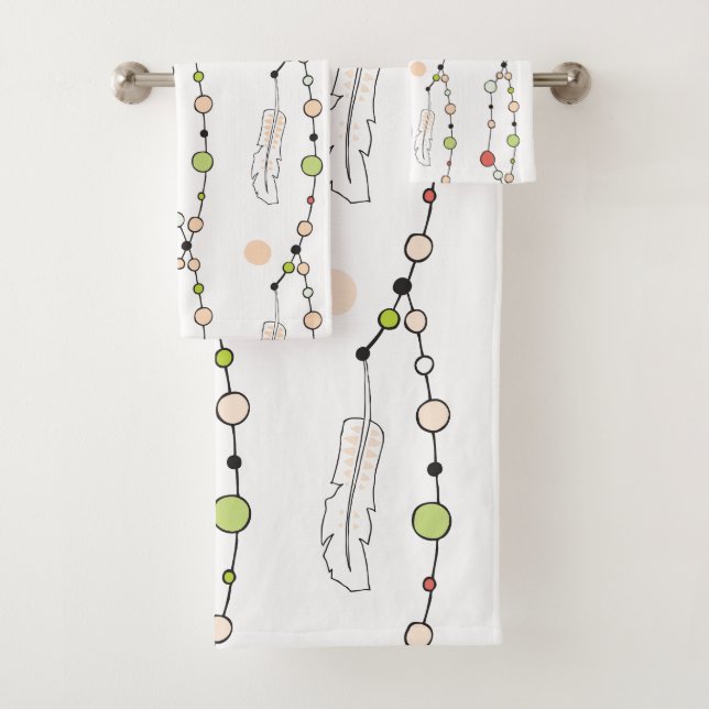 Conjunto De Toalhas Miçangas e Penas do Modern Boho (Insitu)