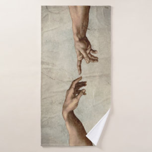 Conjunto De Toalhas Michaelangelo mãos criação adam deus
