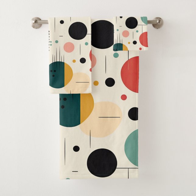 Conjunto De Toalhas Mid century colorful geometric pattern (Insitu)