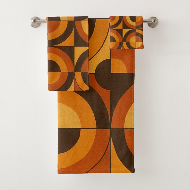 Conjunto De Toalhas Mid Century Modern Geometric Abstract Pattern (Insitu)