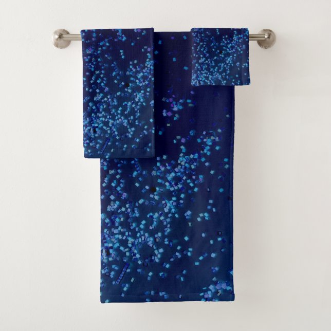 Conjunto De Toalhas Midnite Blue Confetti (Insitu)
